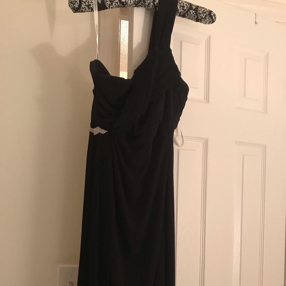David’s bridal black bridesmaid dress